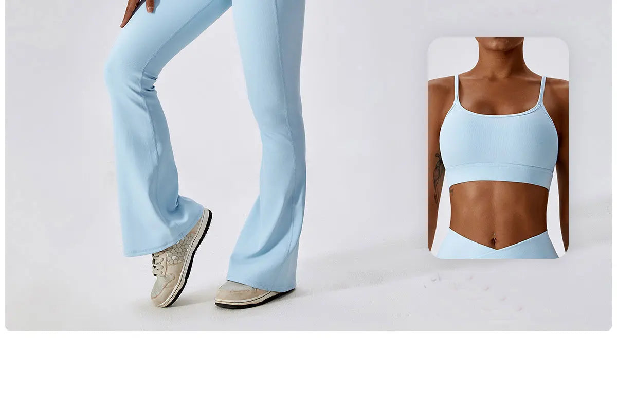 Flare Leggings Yoga Pants Women High Waist Wide Leg Pants Women Gym Workout Fitness Sports Flared Pant Latin Dance Trousers