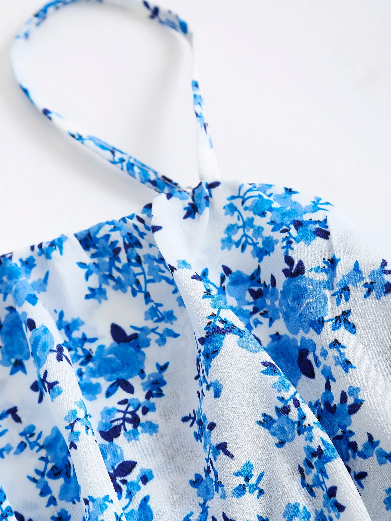 ZAFUL Women's Dresses Blue and white porcelain matching printed slip dress blossom floral dress on offer clearance free shipping