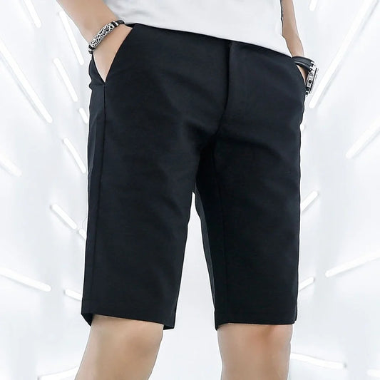 White Shorts Men Summer Casual Shorts Korean Fashion Streetwear Pure Cotton Solid Color Men Work Shorts Trends