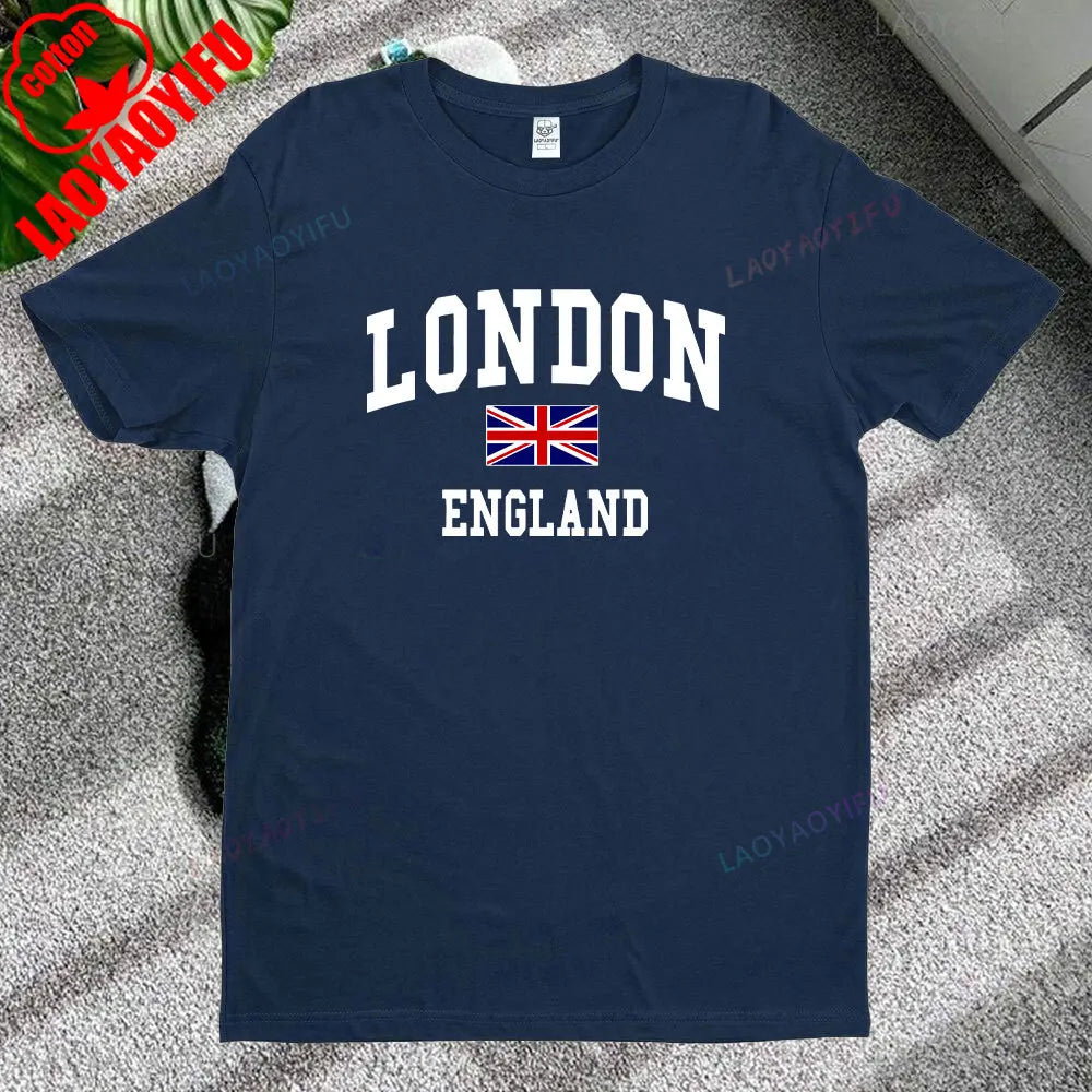 London T-shirt Official National Flag Printed Mens Short Sleeve Cotton Shirt Tee Graphic Tshirts for Men Clothing Women Tops