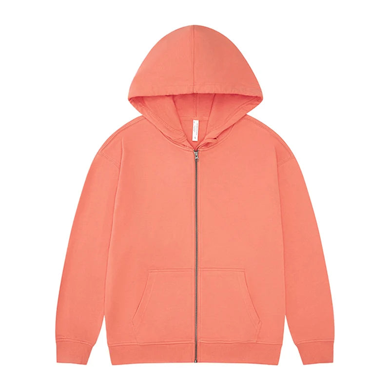 High Quality 330gsm 100% cotton Oversized Heavyweight Blank Zipper Hoodie Sweater Oversized Blank Zip Up Hoodie For Men