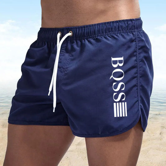 2025 Summer fast drying swim shorts Breathable net fast drying surf beach pants Men's fitness pants Elastic waist shorts S-4XL