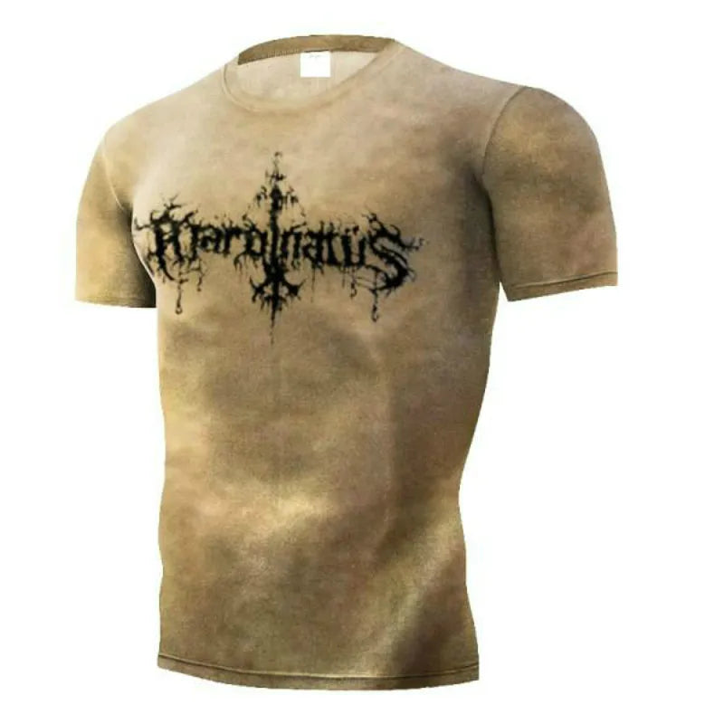 Summer Men's Classic Retro 3D Printed T-shirt Comfortable European and American Tough Guy Wind Speed Dry O-neck Loose Top Shirt