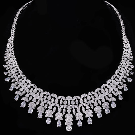 New 4-piece Crystal Zirconia Bridal Wedding Party Jewelry Set