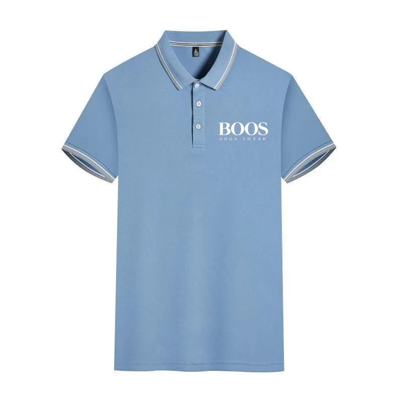 Solid Color Polo Shirt Men's Business Polo Collar Half Sleeved Top 2024 Summer Casual Short Sleeved T-shirt for Men An