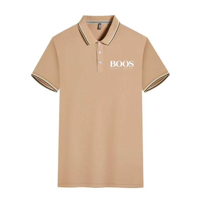 Solid Color Polo Shirt Men's Business Polo Collar Half Sleeved Top 2024 Summer Casual Short Sleeved T-shirt for Men An