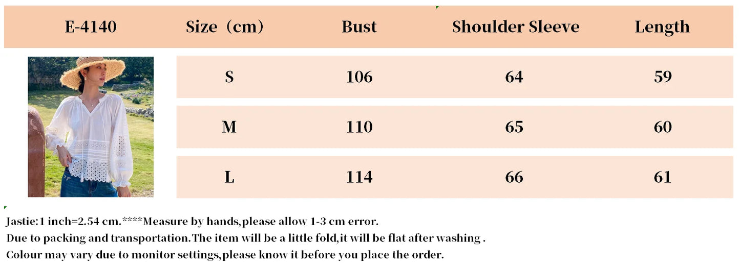 2025 Spring New Women's French White Shirt Splicing Lace Embroidery Design Ladies Shirt Long Sleeve Casual Holiday Beach Tops