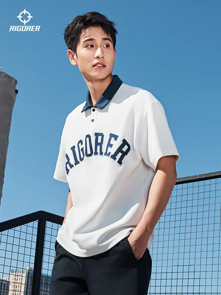 RIGORER Sports Polo Shirt Short Sleeve Men Casual Pullover T-shirt Summer New Style Lapel Top Z124212002