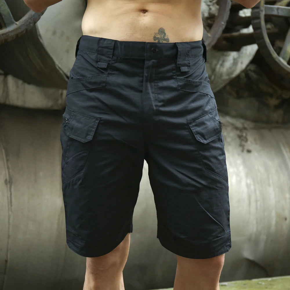 Summer Men Cargo Shorts Tactical Short Pants Waterproof Quick Dry Multi-pocket Shorts Men's Outdoor Clothes Hunting Fishing