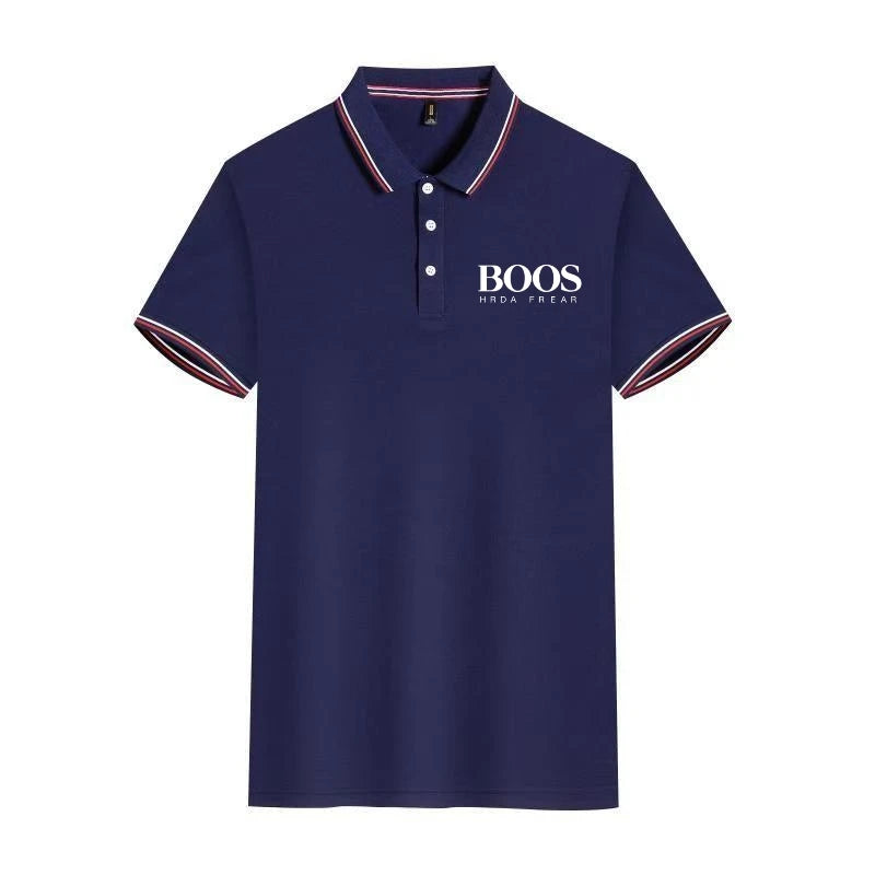 Solid Color Polo Shirt Men's Business Polo Collar Half Sleeved Top 2024 Summer Casual Short Sleeved T-shirt for Men An