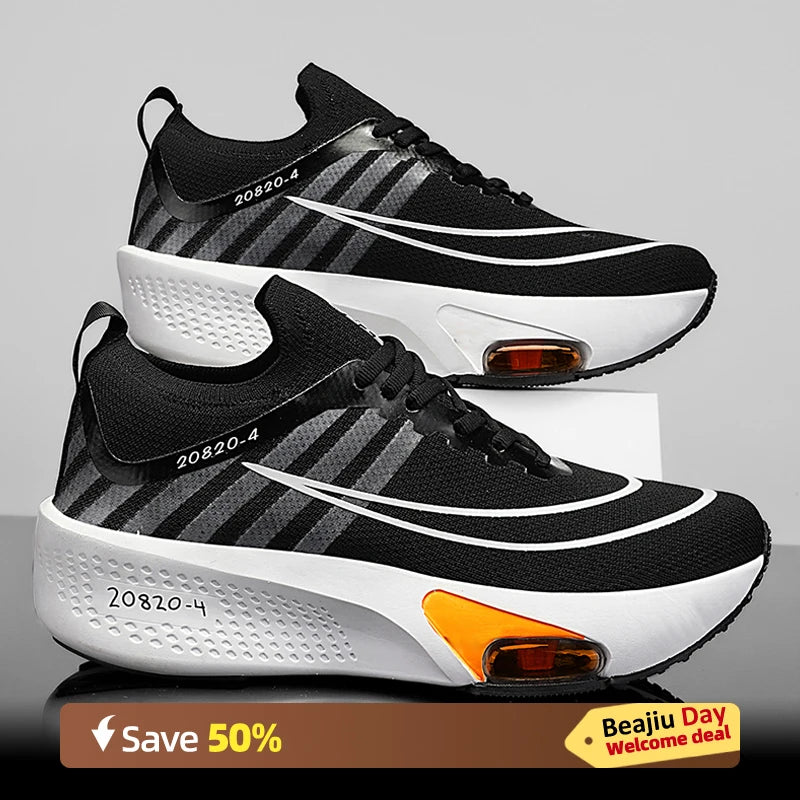 Marathon Air Cushion Men Sports Running Shoes Carbon Plate Breathable Lightweight Women's Comfortable Athletic Nonskid Sneakers