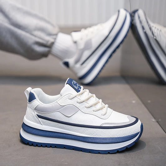 PARZIVAL Men Sneakers Casual Shoes Fashion Outdoor Sports Shoes Runner Tenis Trainer Leather Running Shoes Breathable Men Shoes