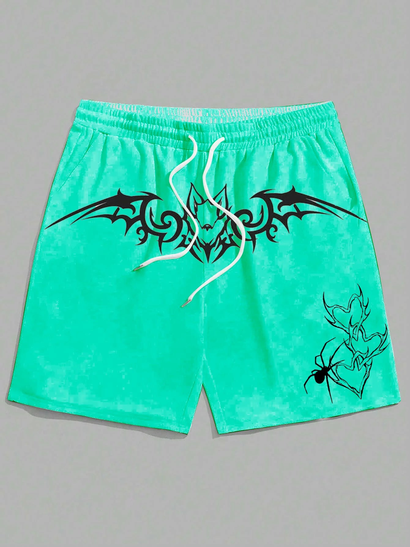New men's summer shorts loose casual home shorts 3D printed sporty three headed wolf print Harajuku shorts Hawaii beach shorts