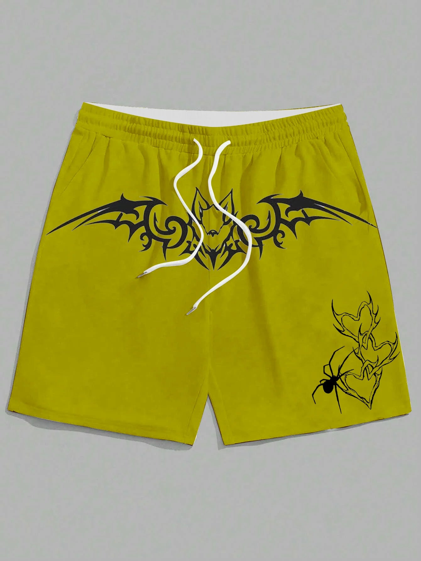 New men's summer shorts loose casual home shorts 3D printed sporty three headed wolf print Harajuku shorts Hawaii beach shorts