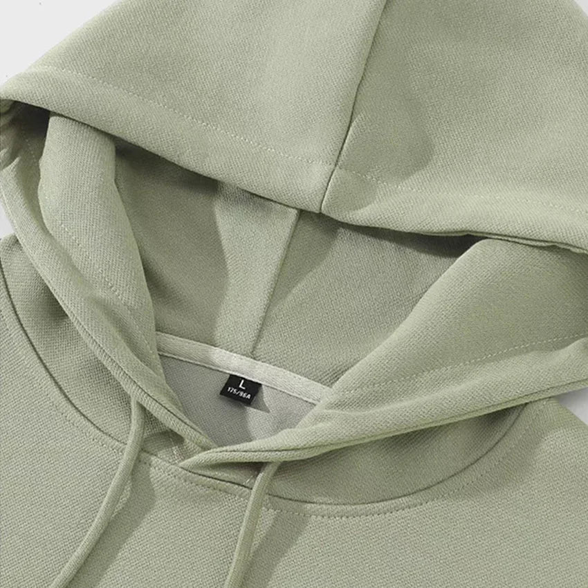 470G-570G HeavyWeight Cotton New Autumn Casual Men's Top Solid Color Loose Pullover Hoodies Sweatshirt Long-Sleeve Men Clothing