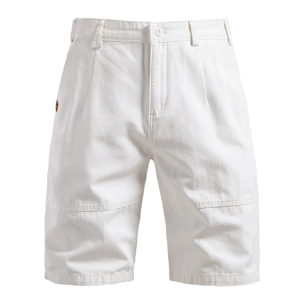 AIOPESON 2025 Men's 5-Inch Casual Shorts 100% Cotton Solid Elastic Waist Summer Comfy Beach Business Social Multi Colors