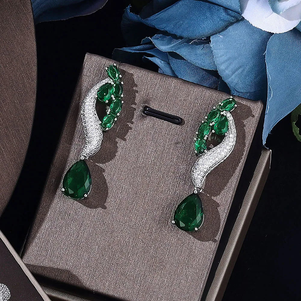 Jewelry Set Water Drop Shape Jewelry Set for Women's Wedding Necklace and Earring Set