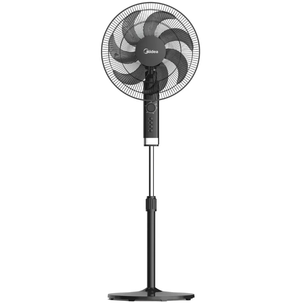Midea 50W Pedestal Fan, 3 Speed Settings, 7 Bionic Blades, 90° Oscillation, Adjustable Height, 2H Timer, AC Motor