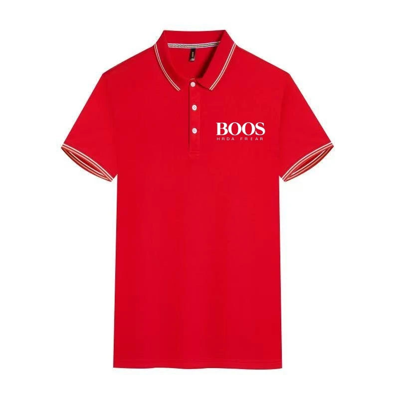 Solid Color Polo Shirt Men's Business Polo Collar Half Sleeved Top 2024 Summer Casual Short Sleeved T-shirt for Men An