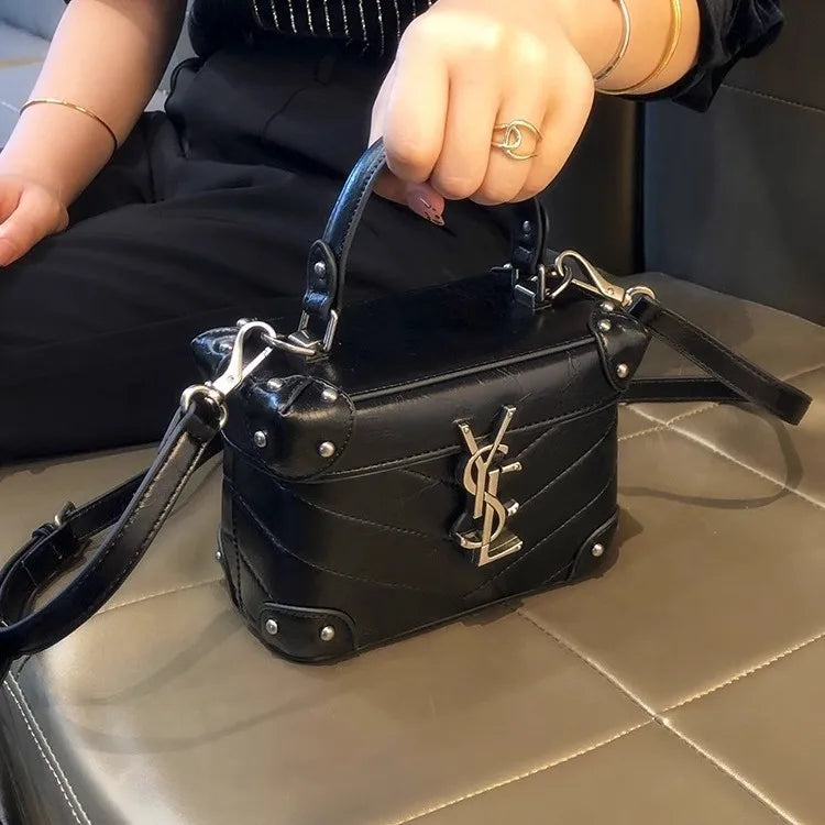 Exquisite women's high-end texture niche box bag, women's fashionable temperament handbag, single shoulder crossbody bag