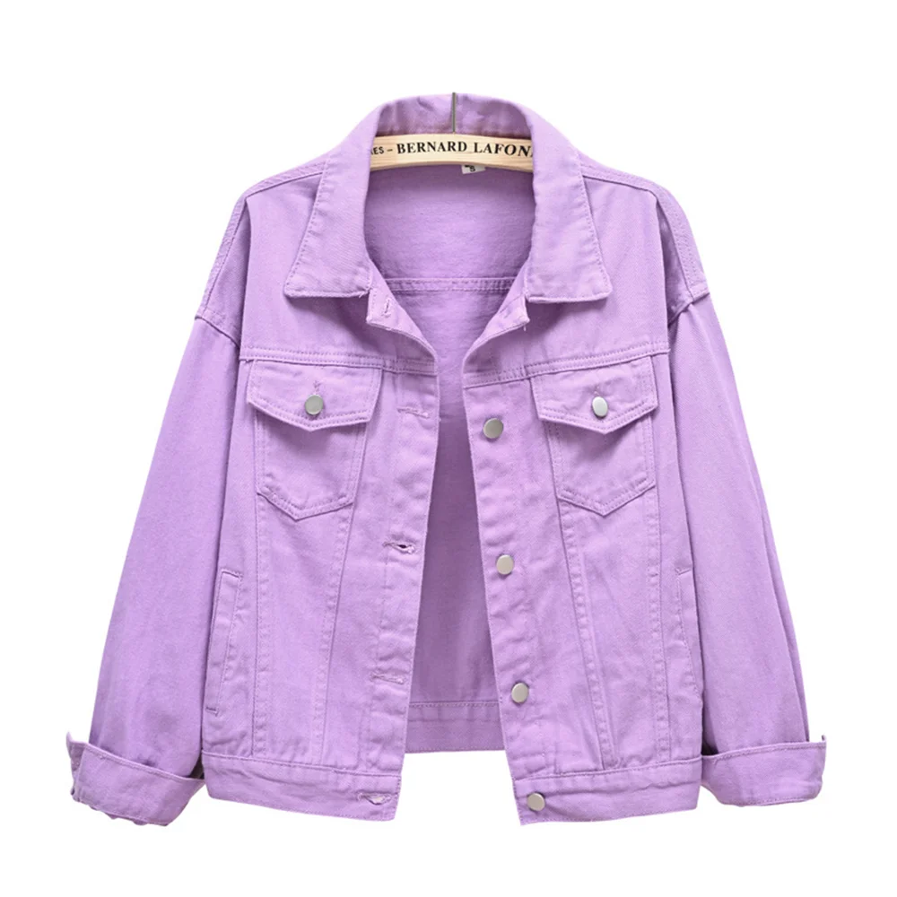 Women's Denim Jacket Single-breasted Lapel Coat Fashion Casual Tops