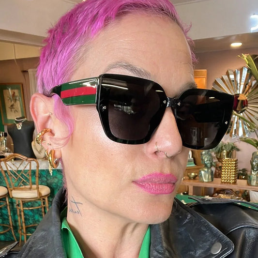 Polygonal Mix Color Sunglasses Irregular New 2025 Women Sunglasses Retro Fashion Concave Shape Girls Eyewear Luxury Designer