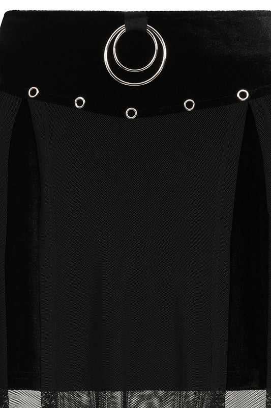 Banned Apparel Obsidian Sheer Mesh Split Skirt in Black