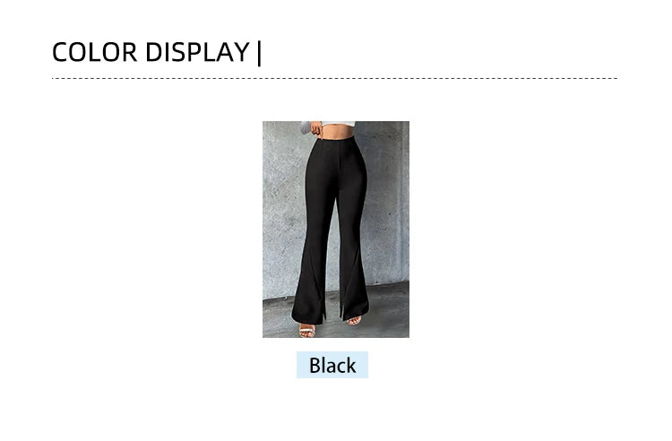 2024 Spring/Summer New Women's Plus Size Flip Flops Flared Pants Waisted Slit Pants 80's Party Yoga Pants