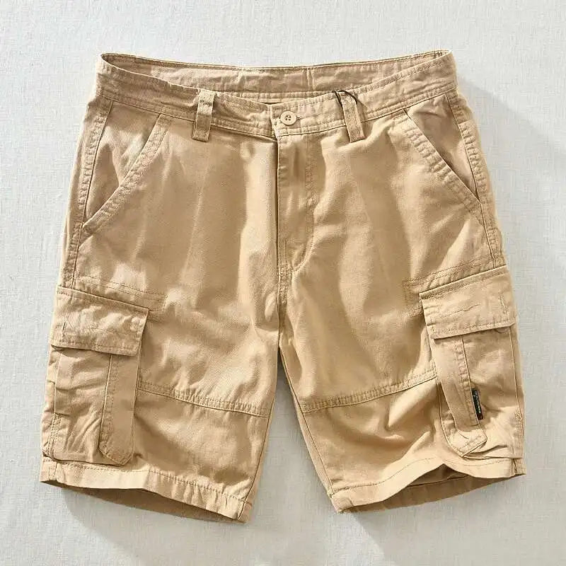 Men's Classic Cargo Stretch Short Summer Comfortable Cotton Causal Work Shorts Streetwear Five Point Pants with Multi-pockets