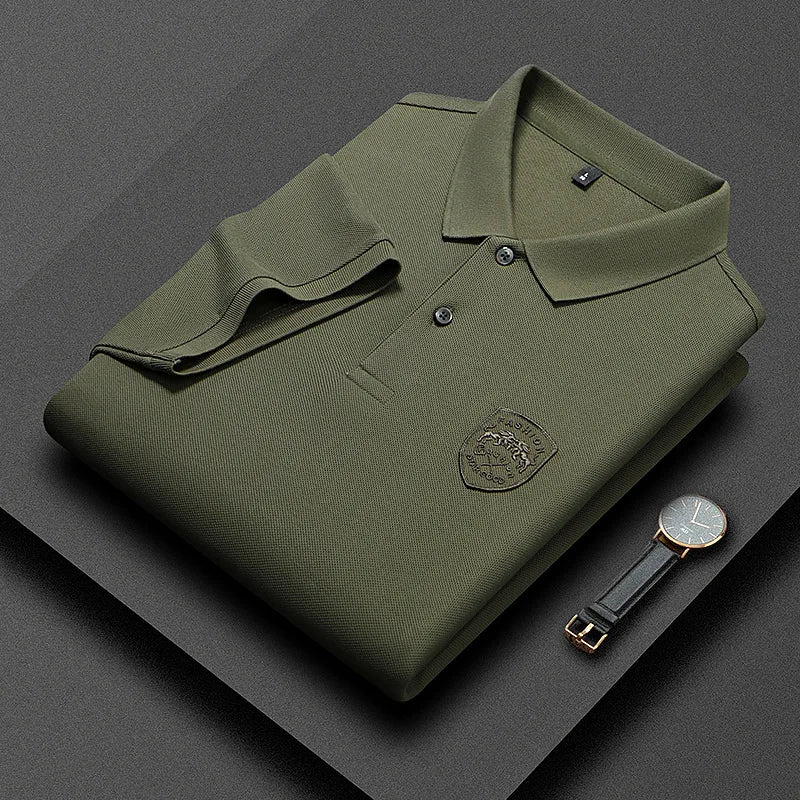 Men's high quality summer new lapel men's short sleeve polo shirt fringe solid color business casual men's polo shirt M-4XL 201