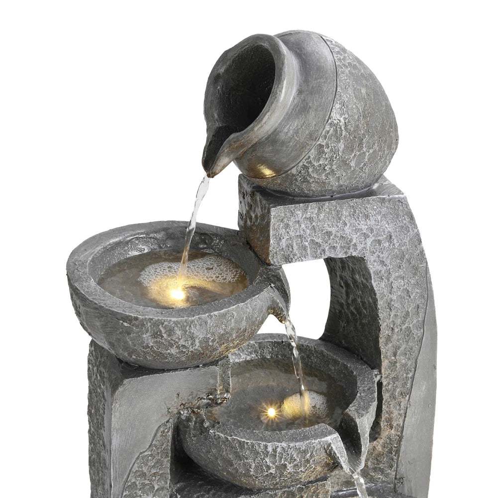 Cascade Solar-powered Water Fountain for Outdoors Gardens, Patios and Balconies