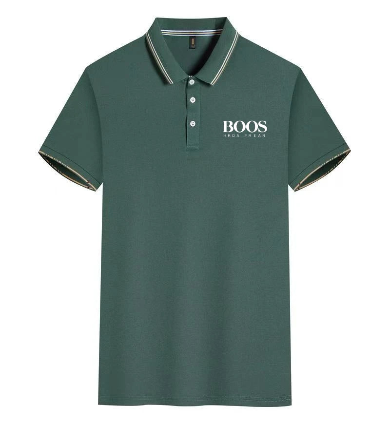 Solid Color Polo Shirt Men's Business Polo Collar Half Sleeved Top 2024 Summer Casual Short Sleeved T-shirt for Men An