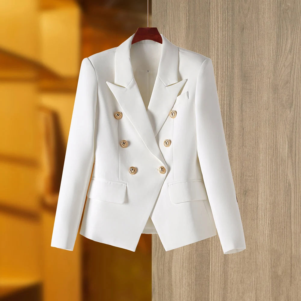 Businesss Lady White Blazer Suits Slim Design Formal Office Women 2Pcs Skirt Sets Elegant Top Quality
