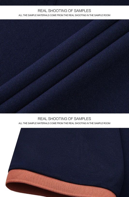 Men Training Polo New Cool Polo Shirt Luxury striped collar short sleeved T-shirt Fashionable patchwork sport casual tops summer
