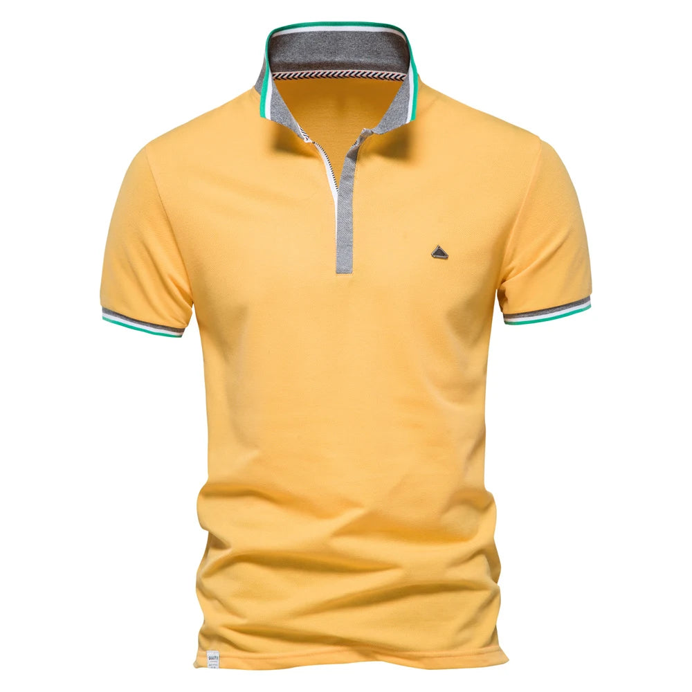 AIOPESON Brand Cotton Polo Shirts for Men Fashion Sport Football Men's Polos Quality Short Sleeve Tops Tee Shirt Mens Clothing