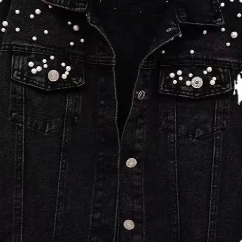 Women Denim Jackets Turn Down Collar Single Breasted Full Sleeve Loose Casual Regular Short Jacket