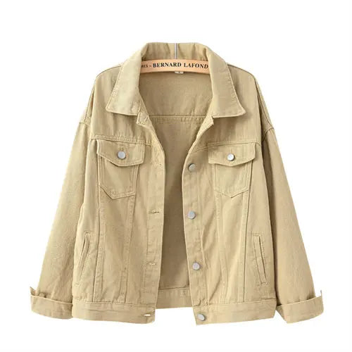 Women's Denim Jacket Single-breasted Lapel Coat Fashion Casual Tops
