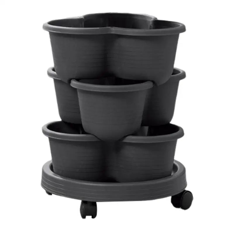 Strawberry Planter home planting three-dimensional pots Gardening Planter with Removable Wheels Vegetable Cultivation FlowerPot