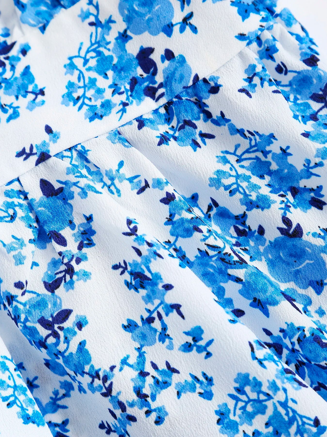 ZAFUL Women's Dresses Blue and white porcelain matching printed slip dress blossom floral dress on offer clearance free shipping