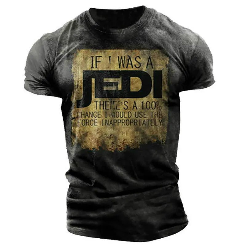 Summer Men's Classic Retro 3D Printed T-shirt Comfortable European and American Tough Guy Wind Speed Dry O-neck Loose Top Shirt