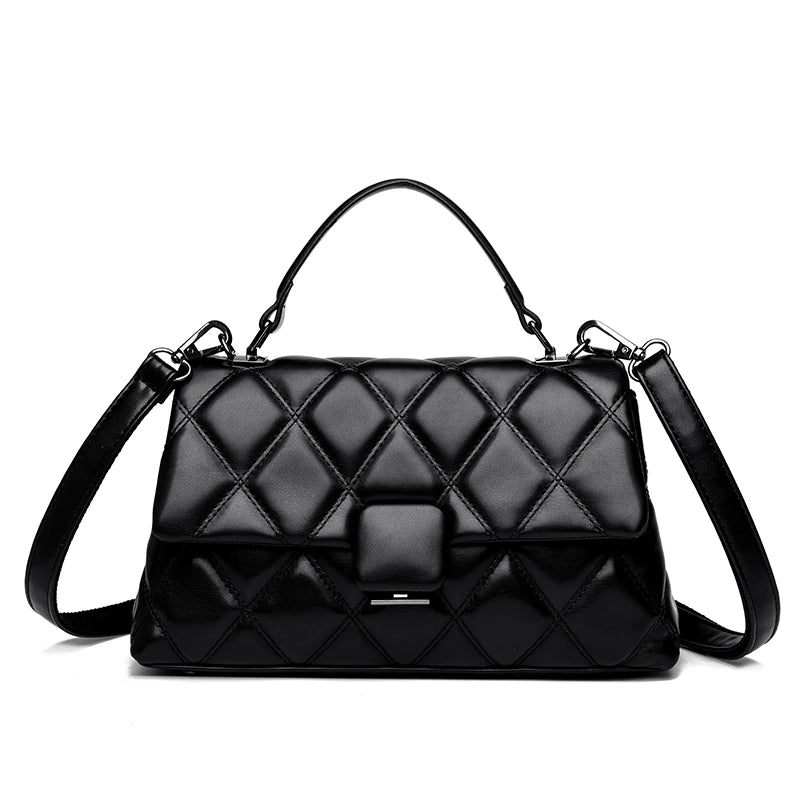 Retro Trendy High Quality Soft Leather Famous Designer Women's Square Bag