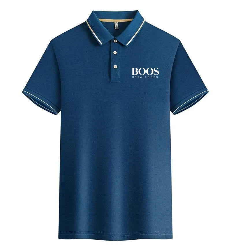 Solid Color Polo Shirt Men's Business Polo Collar Half Sleeved Top 2024 Summer Casual Short Sleeved T-shirt for Men An