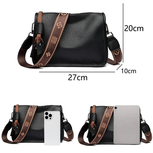 High Quality Genuine Leather Luxury Soft Cowhide Ladies Shoulder Crossbody Bags