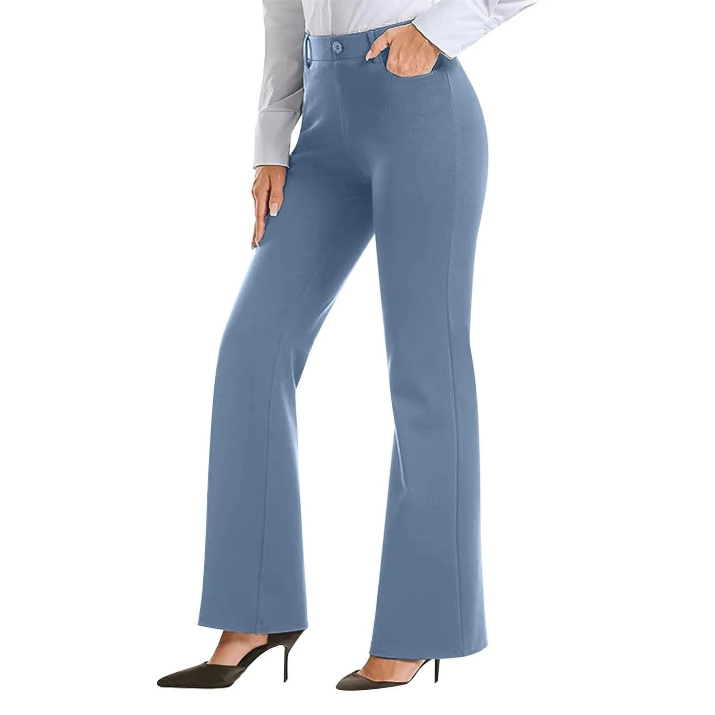 Women's Black Stretch Soft Cross Waist Flared Pants Yoga Casual Wide Leg Pants Sports Fitness Pants Women's Clothing