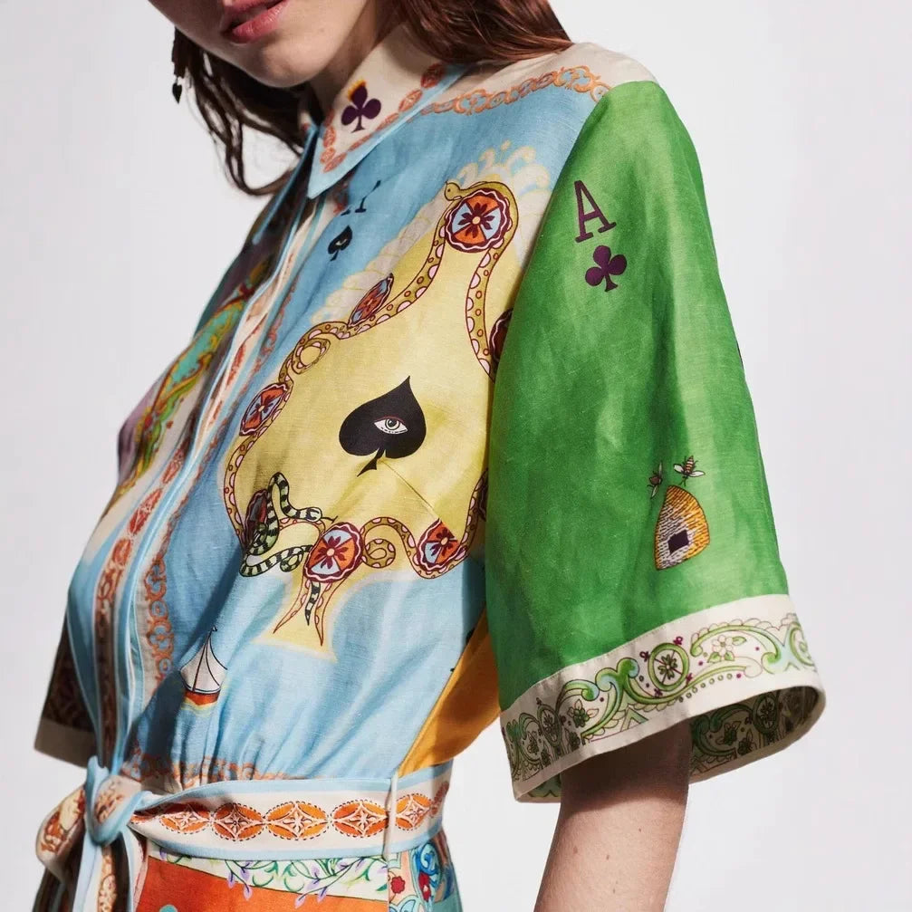 Casual Fashion Floral Print Shirt Cardigan Elegant Versatile Dress Cross-Border Hot Sale Of The Season New Independent Station W