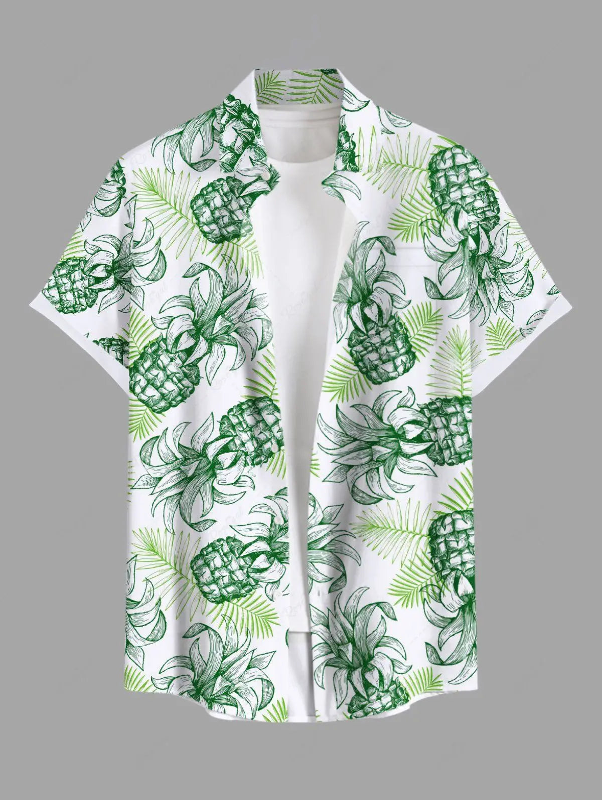 Summer Men's Hawaiian Shirts 3D Printed Short Sleeved Button Down Lapel Shirt
