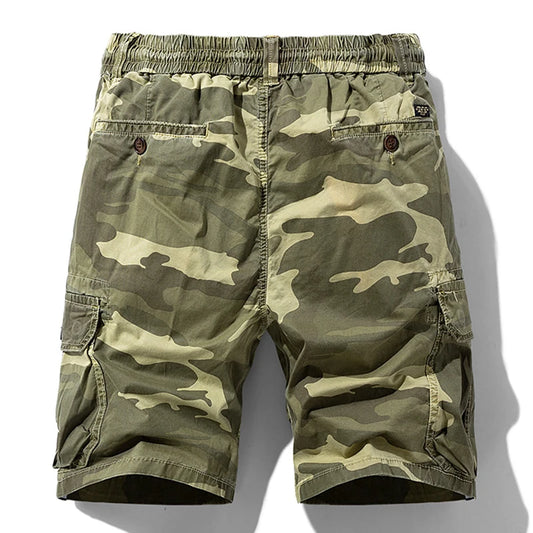 Summer Men Camouflage Cotton Cargo Shorts Men's Fashion Multi-pocket Casual Shorts Pants Outwear Breathable Joggers Shorts Male