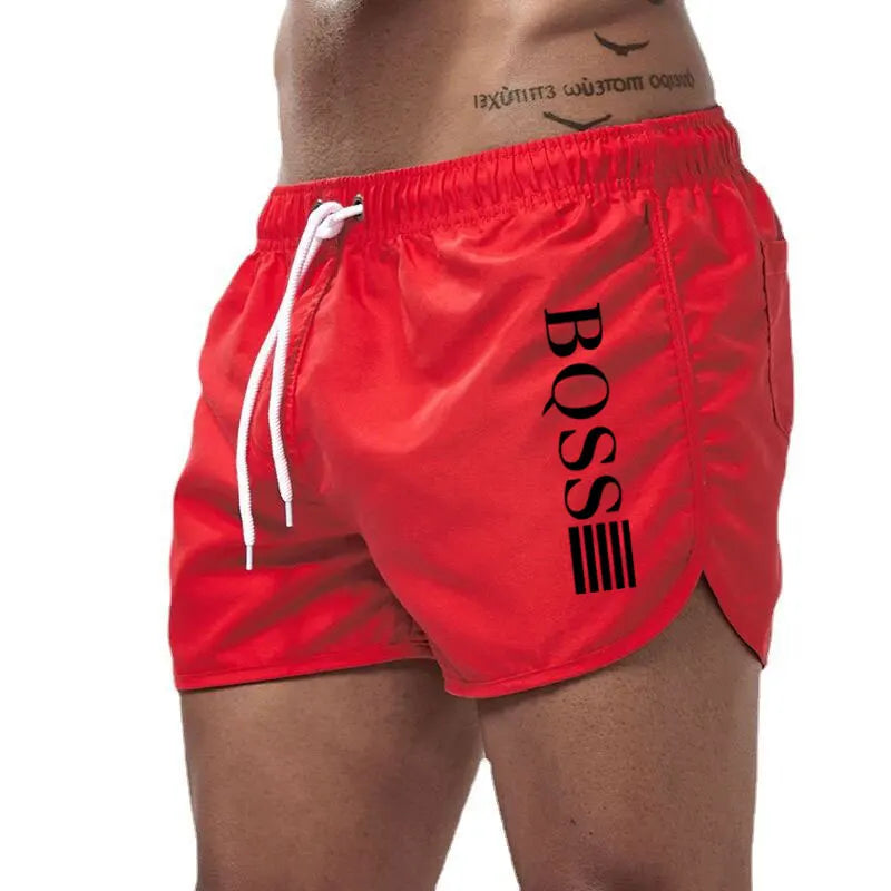 2025 Summer fast drying swim shorts Breathable net fast drying surf beach pants Men's fitness pants Elastic waist shorts S-4XL