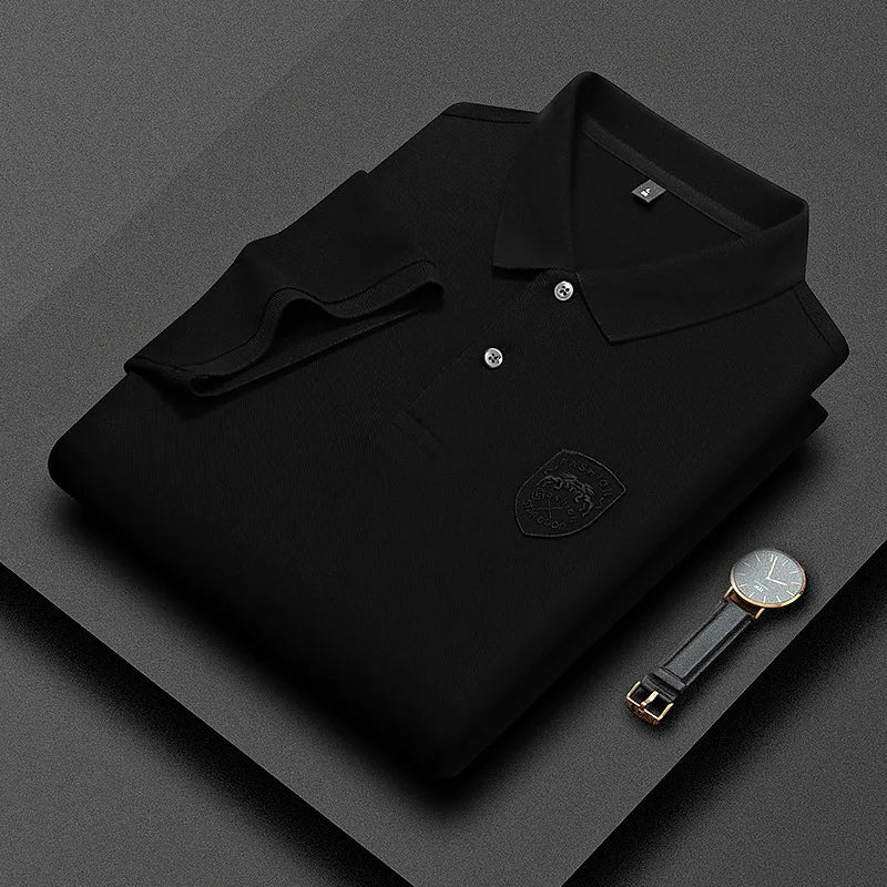 Men's high quality summer new lapel men's short sleeve polo shirt fringe solid color business casual men's polo shirt M-4XL 201