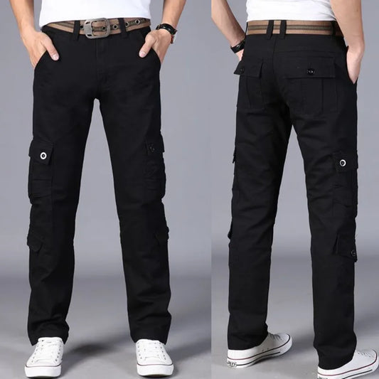 Four Seasons Male loose straight tube multi bag wear-resistant and durable auto repair express work pants, special soldier pants